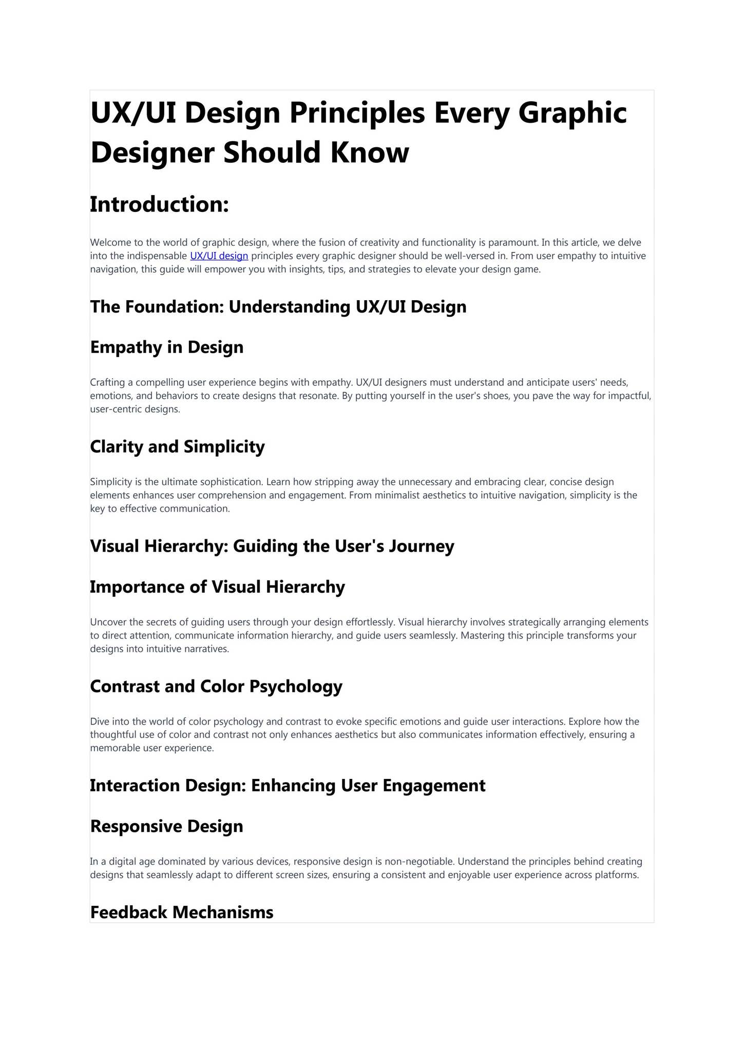 UX/UI Design Principles Every Graphic Designer Should Know by Nivedita ...