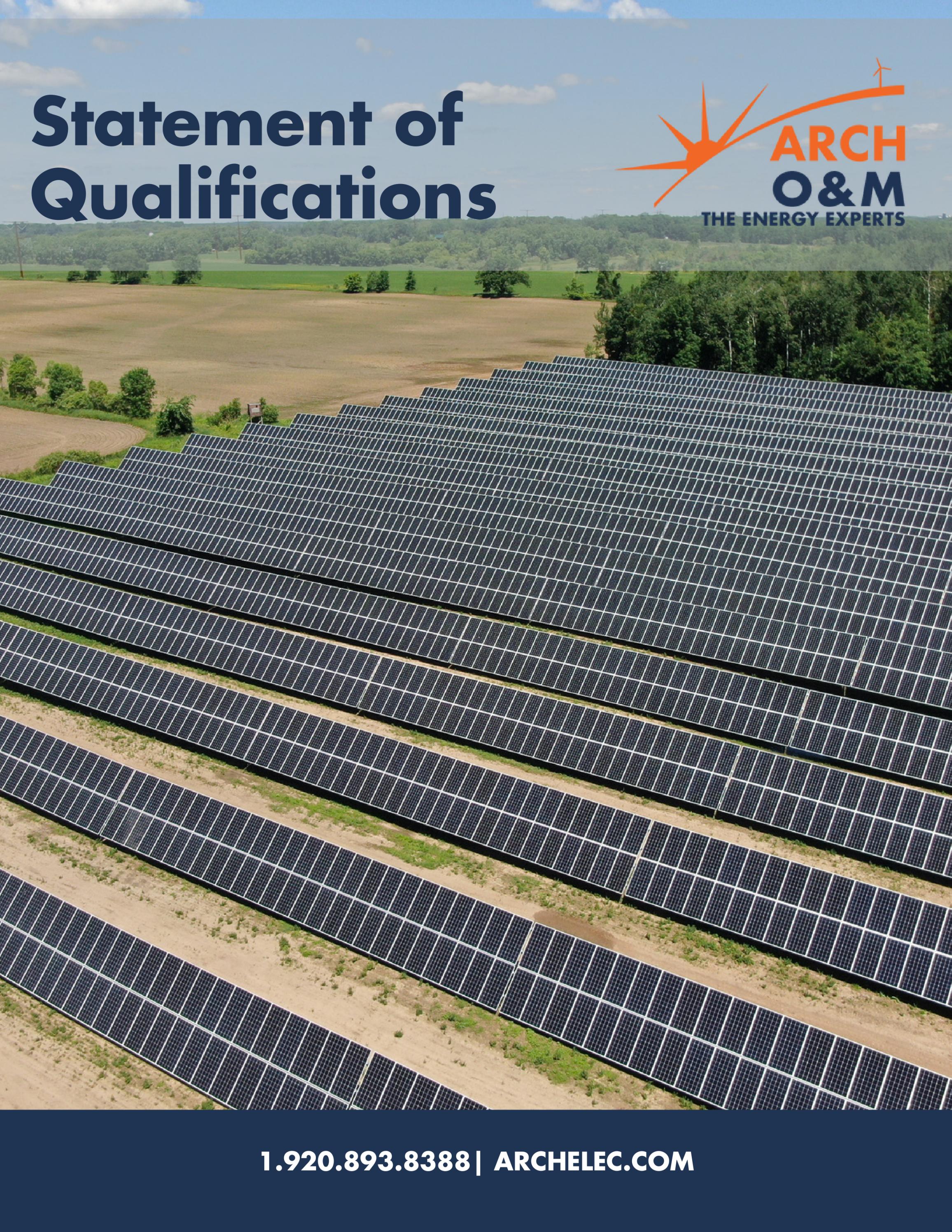 Arch Operations & Maintenance Statement of Qualifications by