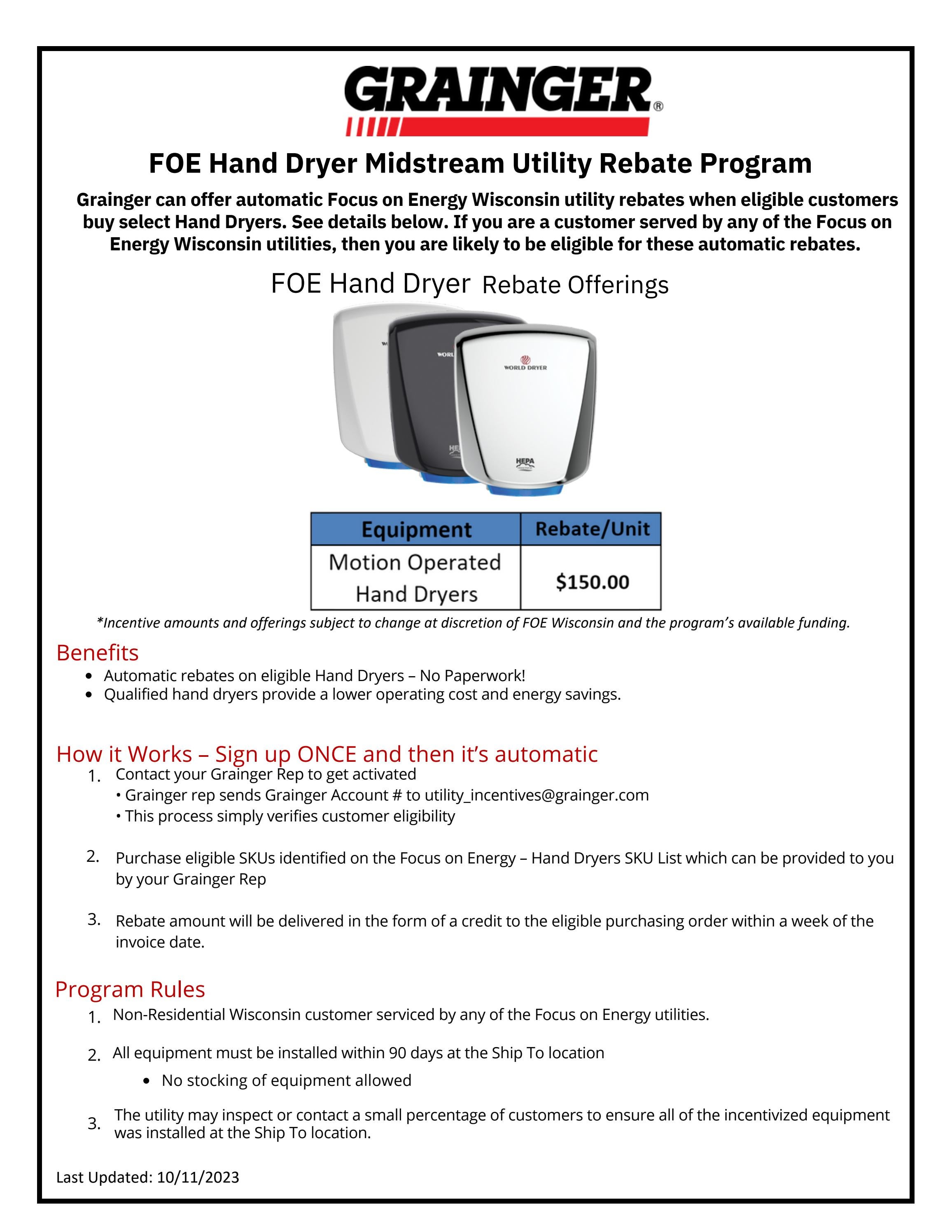 FOE Hand Dryer Utility Rebate Program by ISI Marketing Portal Issuu