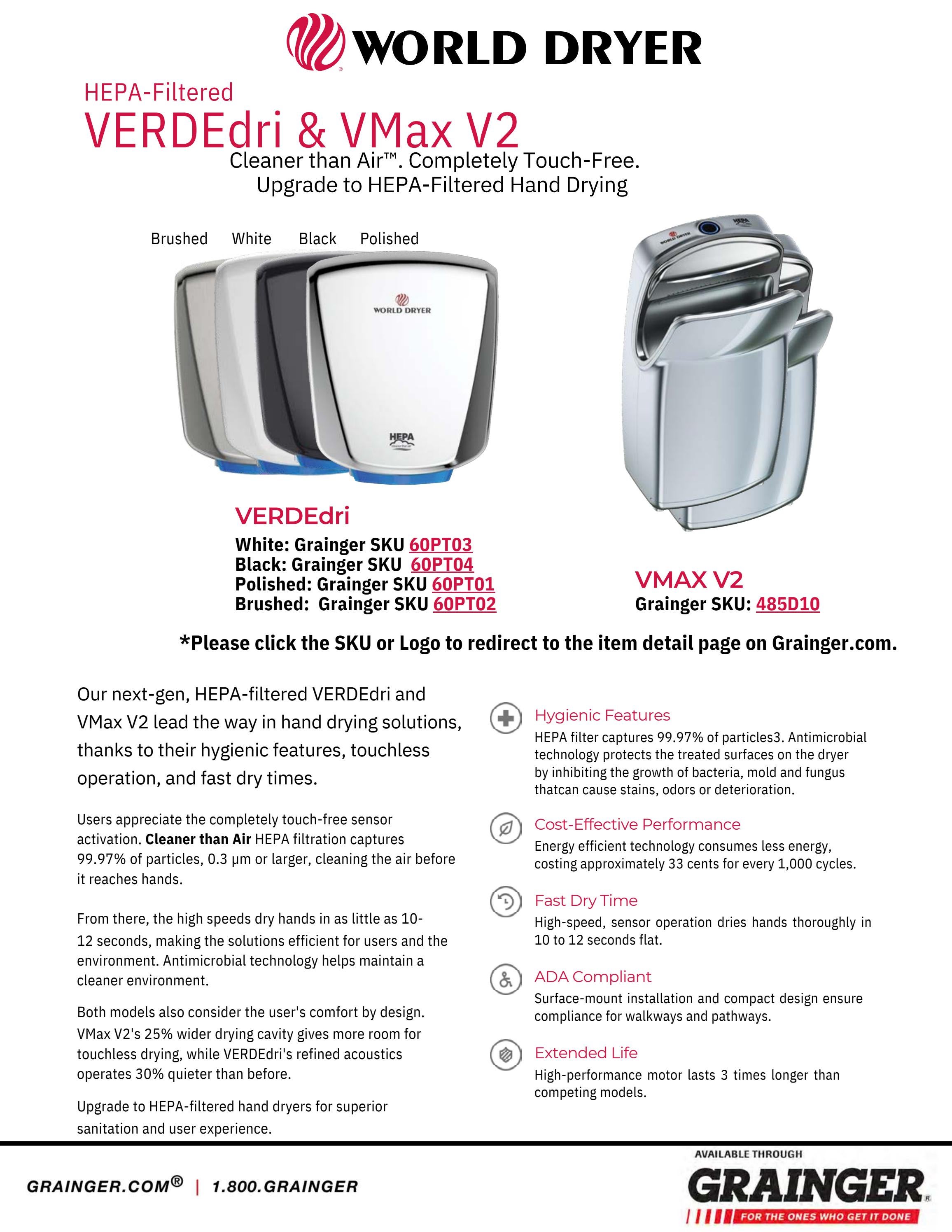 World Dryer VERDEdri Hand Dryer, Grainger by ISI Marketing Portal Issuu