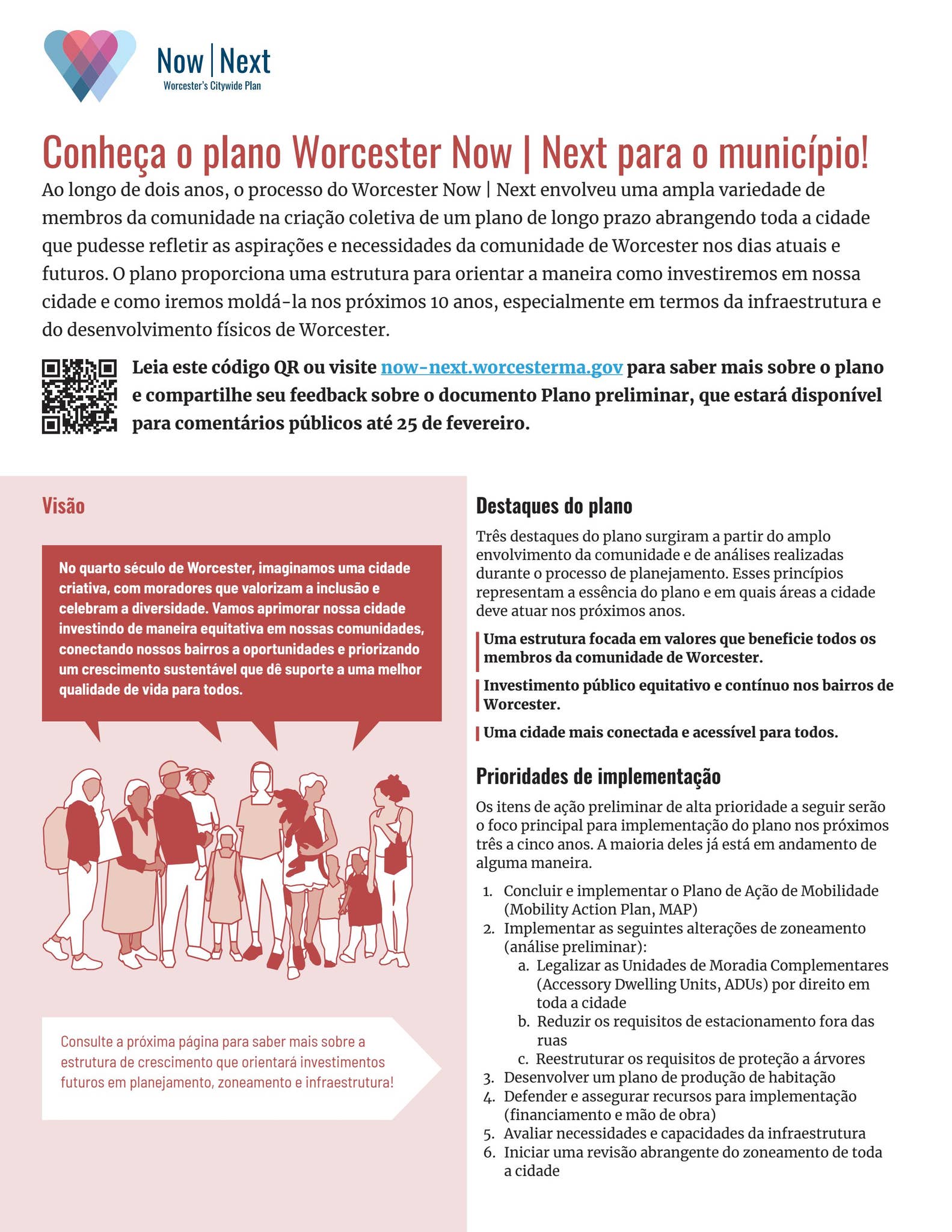 Worcester Now | Next Draft Plan Flyer - Portuguese by Utile, Inc. - Issuu