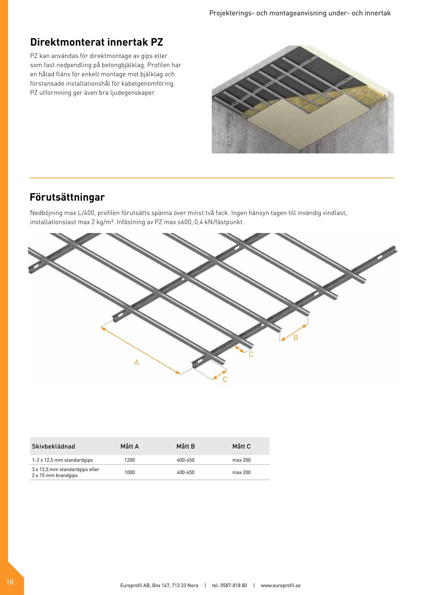 Under- och innertak - Projekterings- och montageanvisning by Europrofil ...