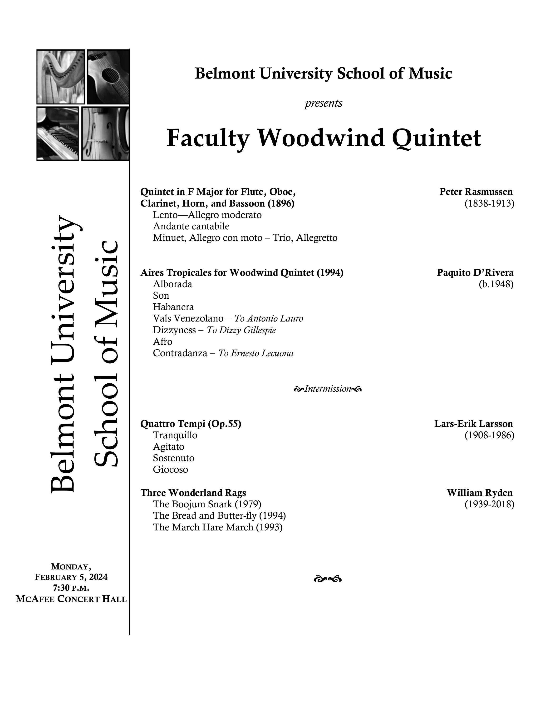 Faculty Woodwind Quintet 2.5.24 by Belmont University - Issuu