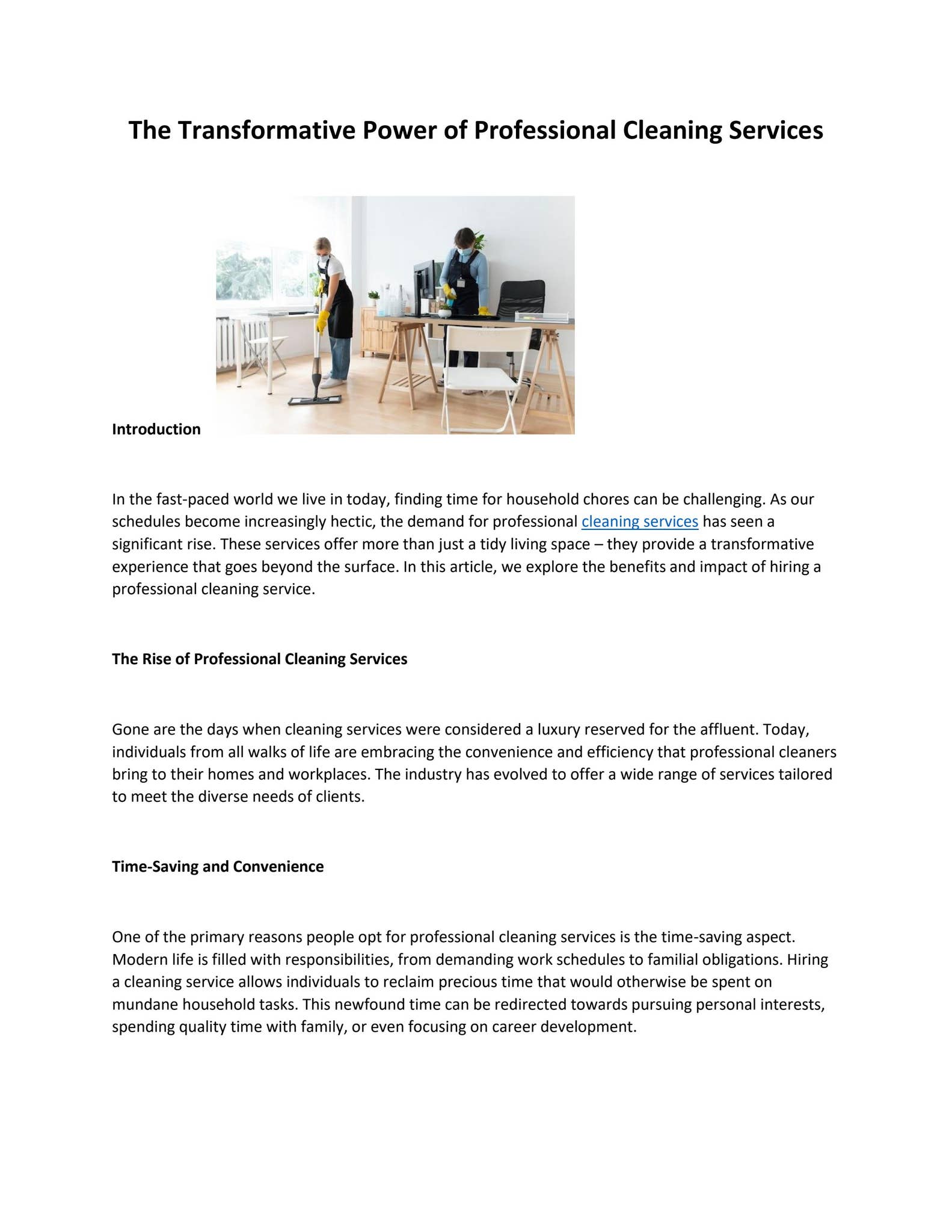 The Transformative Power of Professional Cleaning Services by Mb Nirob ...