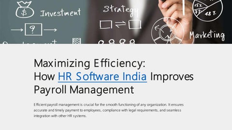 Cover of "Maximizing Efficiency:How HR Software India Improves Payroll Management"