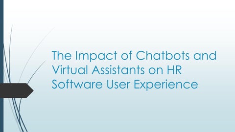 Cover of "The Impact of Chatbots and Virtual Assistants on HR Software User Experience"