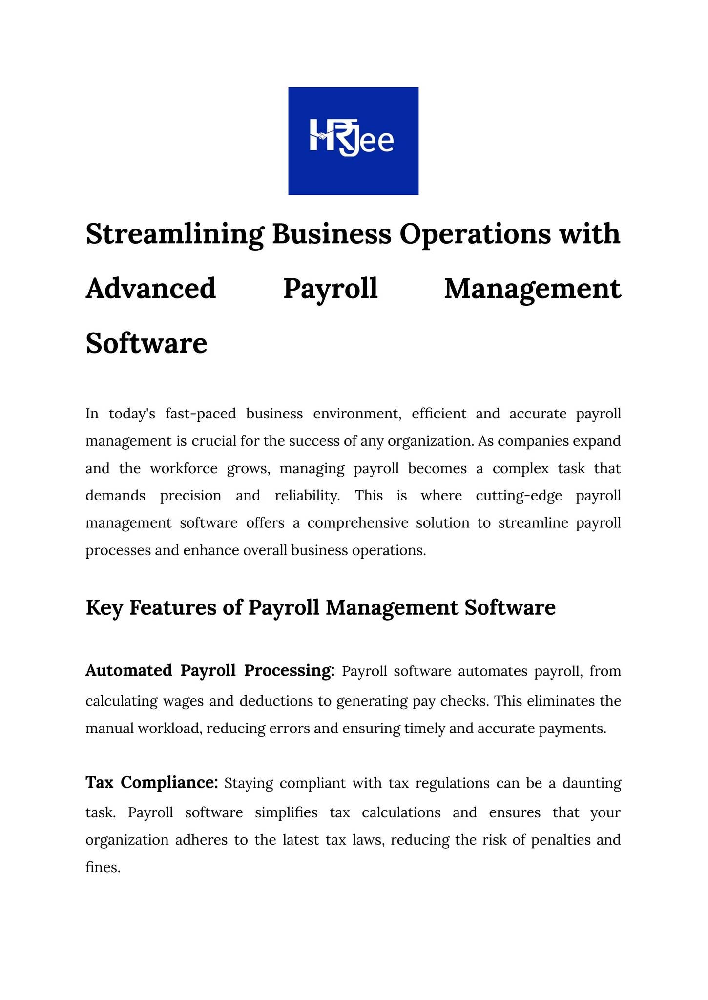 Streamlining Business Operations with Advanced Payroll Management ...