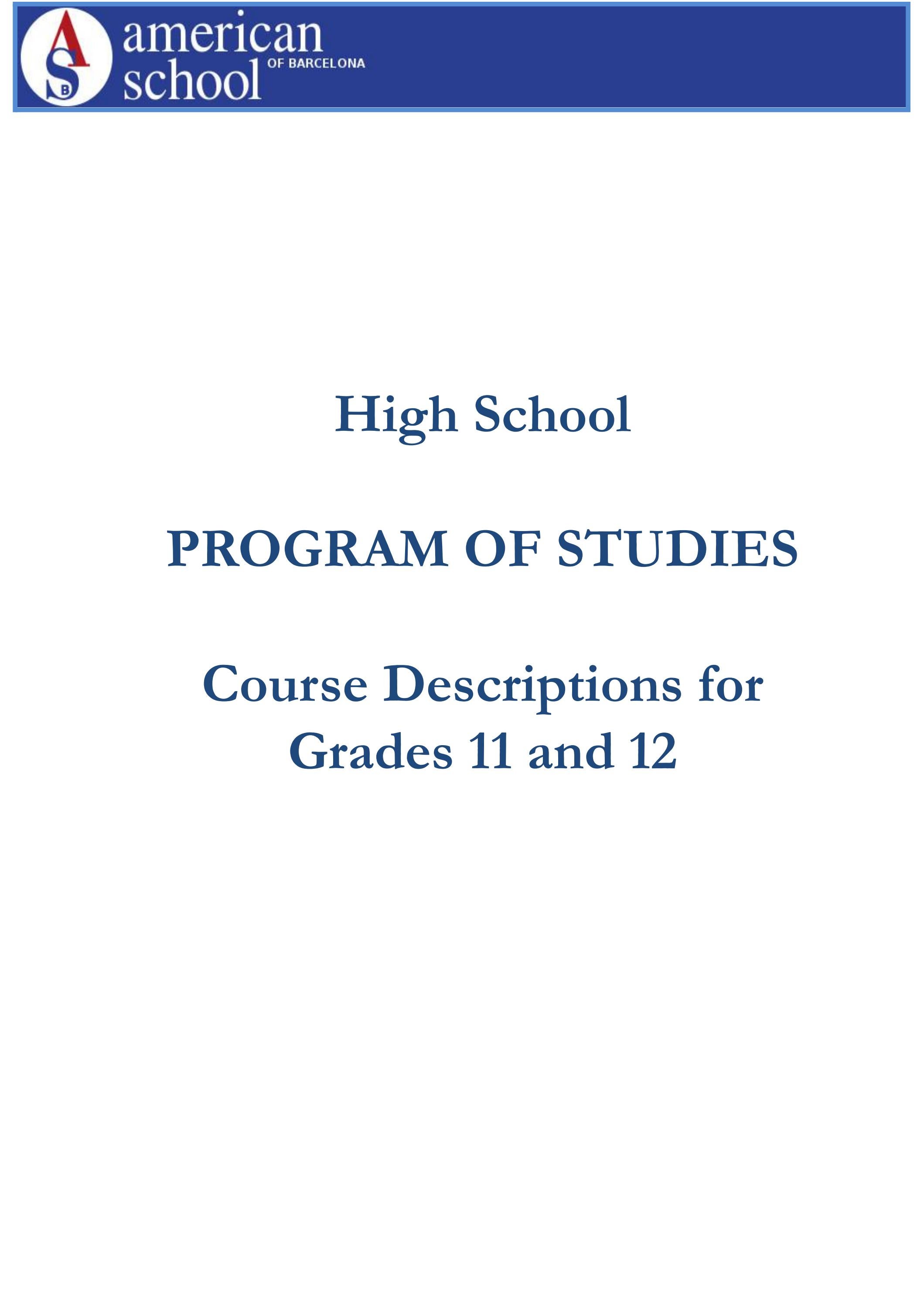 ASB High School Program of Studies_202425 by American School of