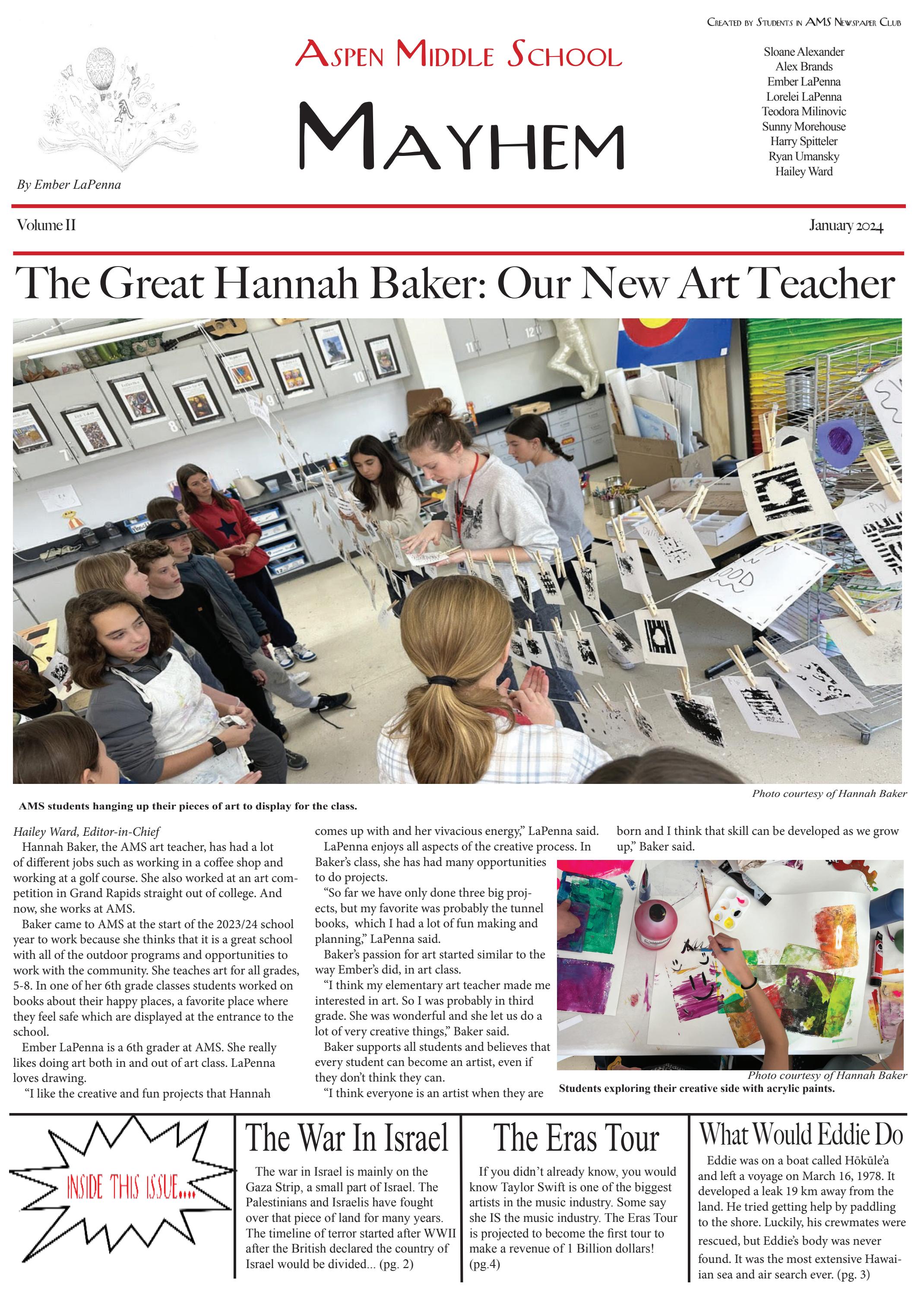 Aspen Middle School Mayhem Issue 2 By Skierscribbler Issuu