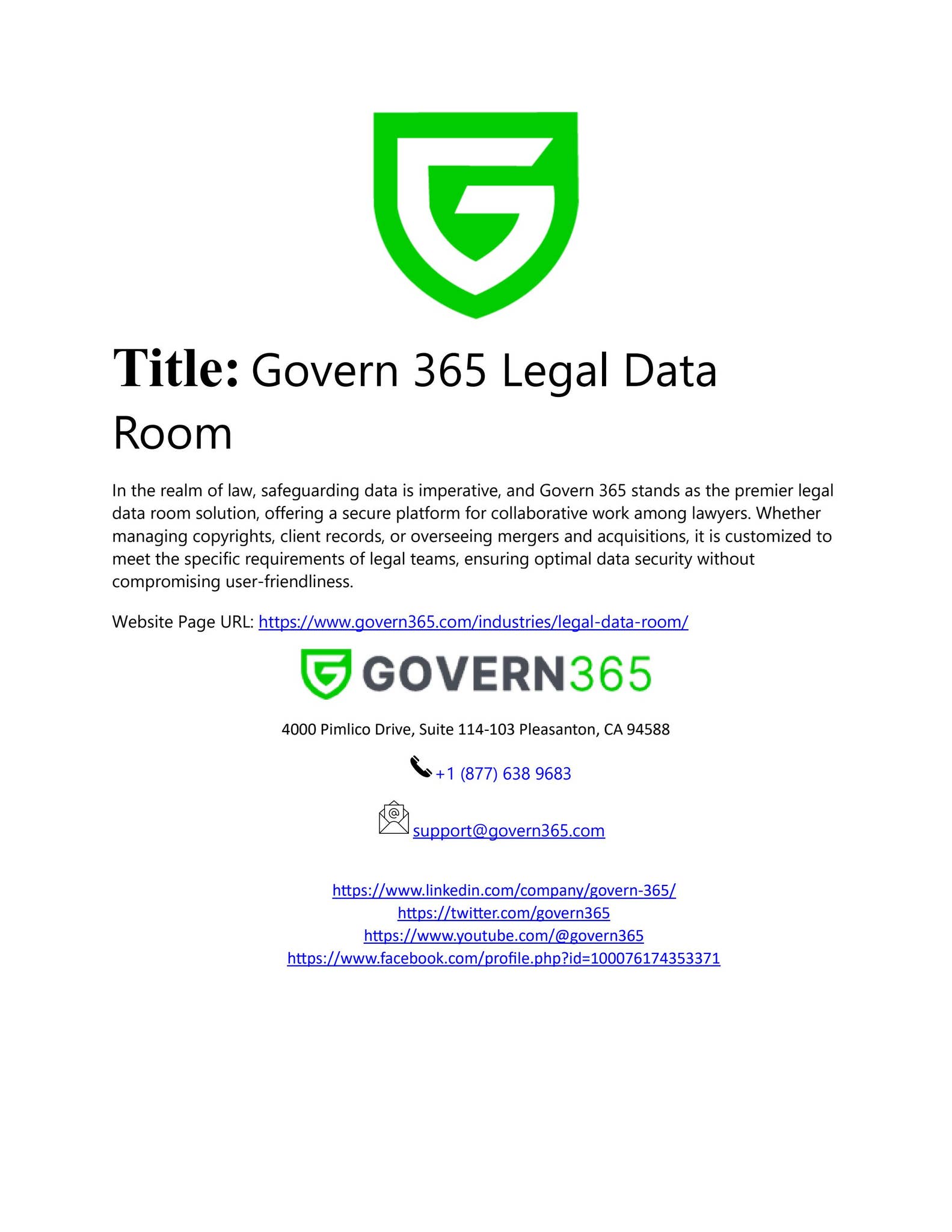 How Govern 365 Legal Data Room Can Revolutionize Operations for Legal ...