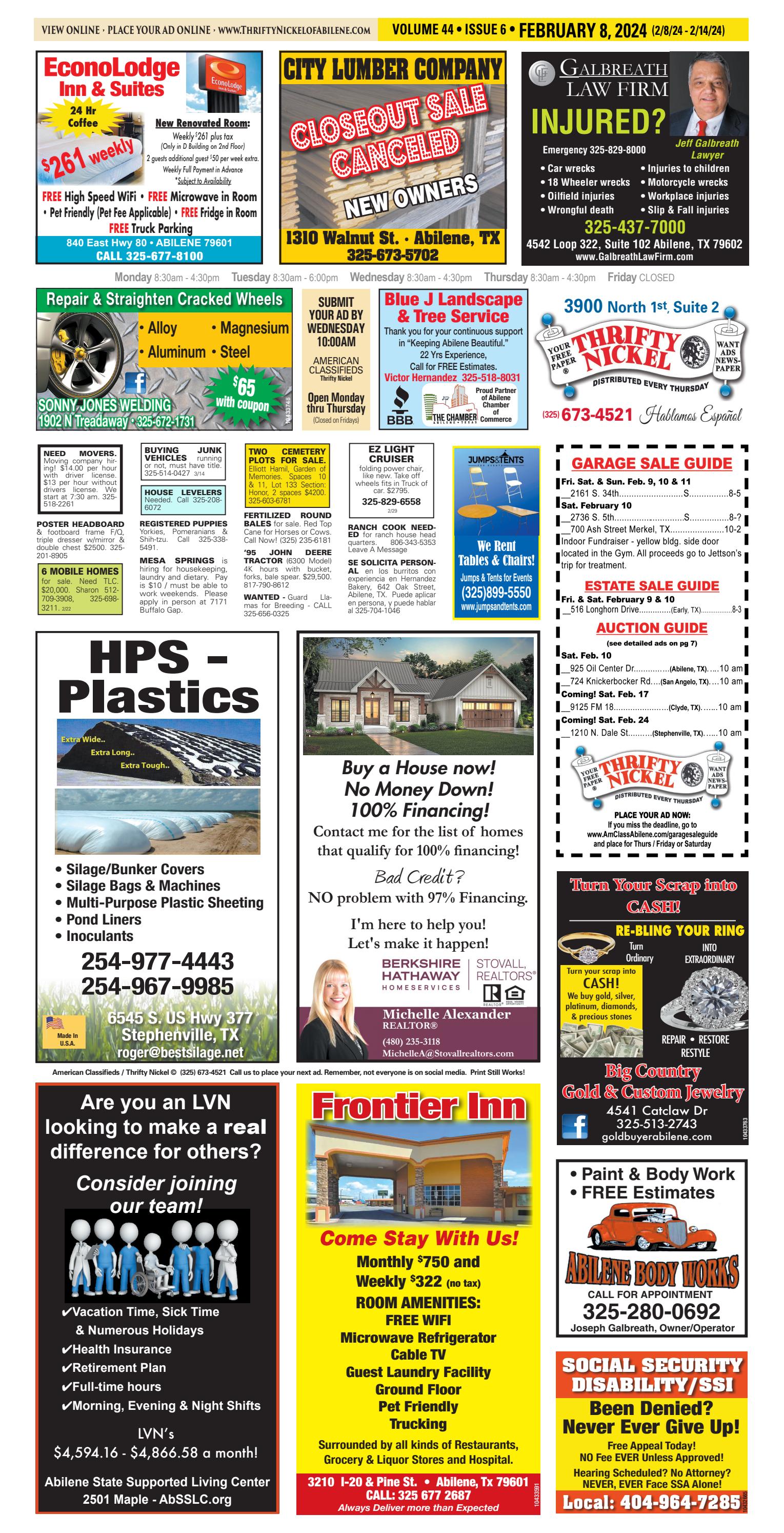 Abilene American Classifieds (020824) Thrifty Nickel by Thrifty