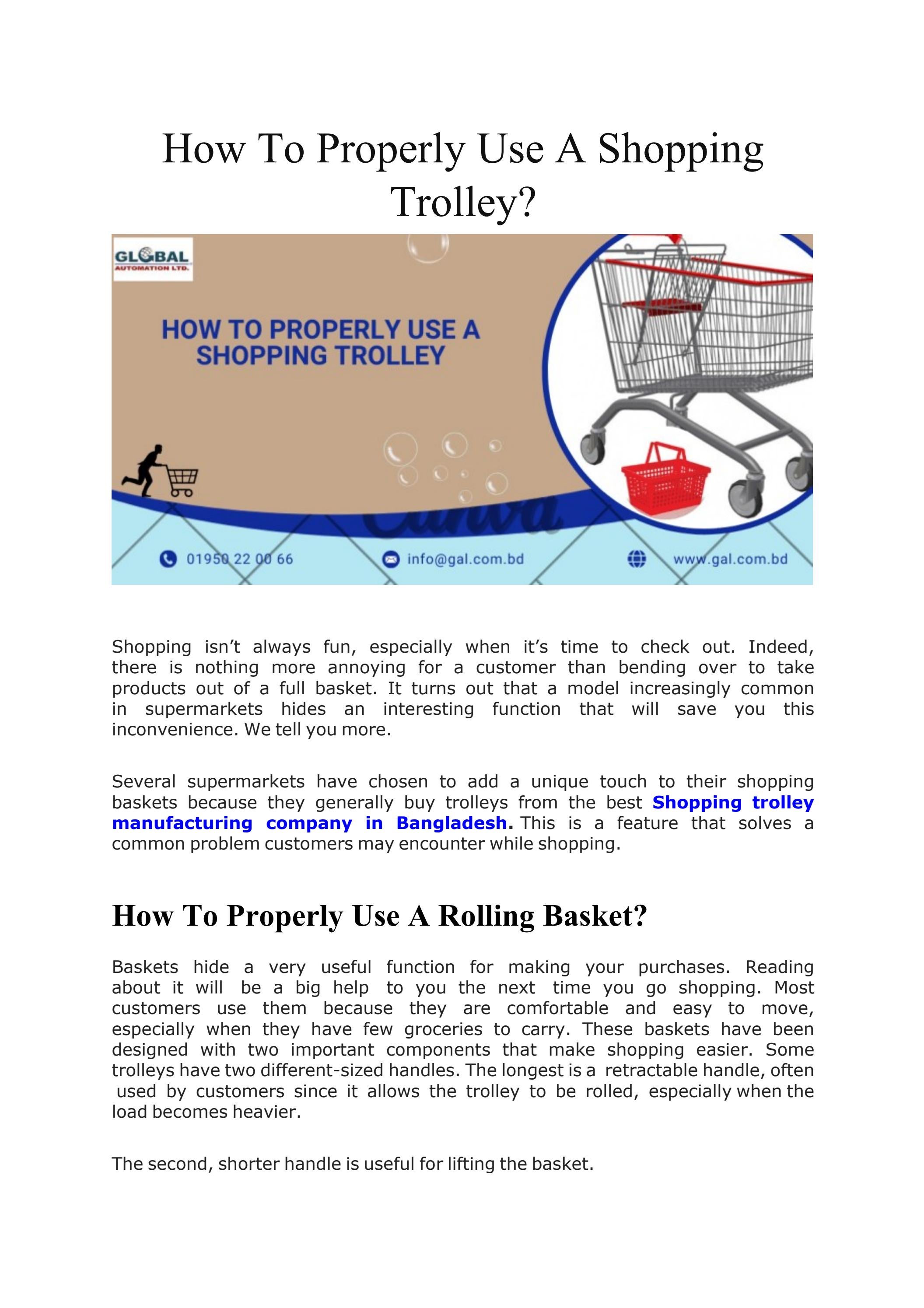 How To Properly Use A Shopping Trolley? by Global Automation Limited