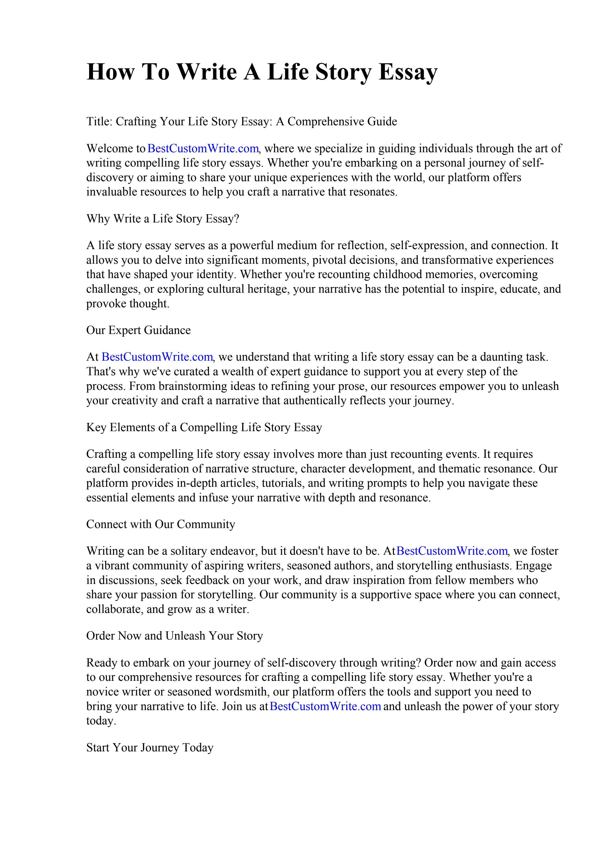How To Write A Life Story Essay By How To Write Scientific Papers Issuu