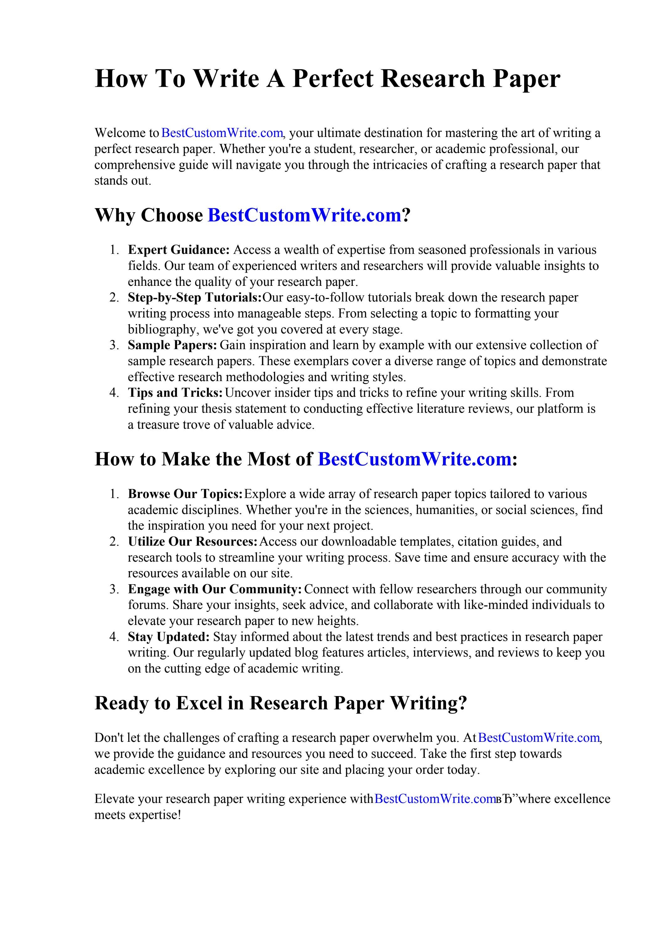 How To Write A Perfect Research Paper by Master Essay Writing - Issuu