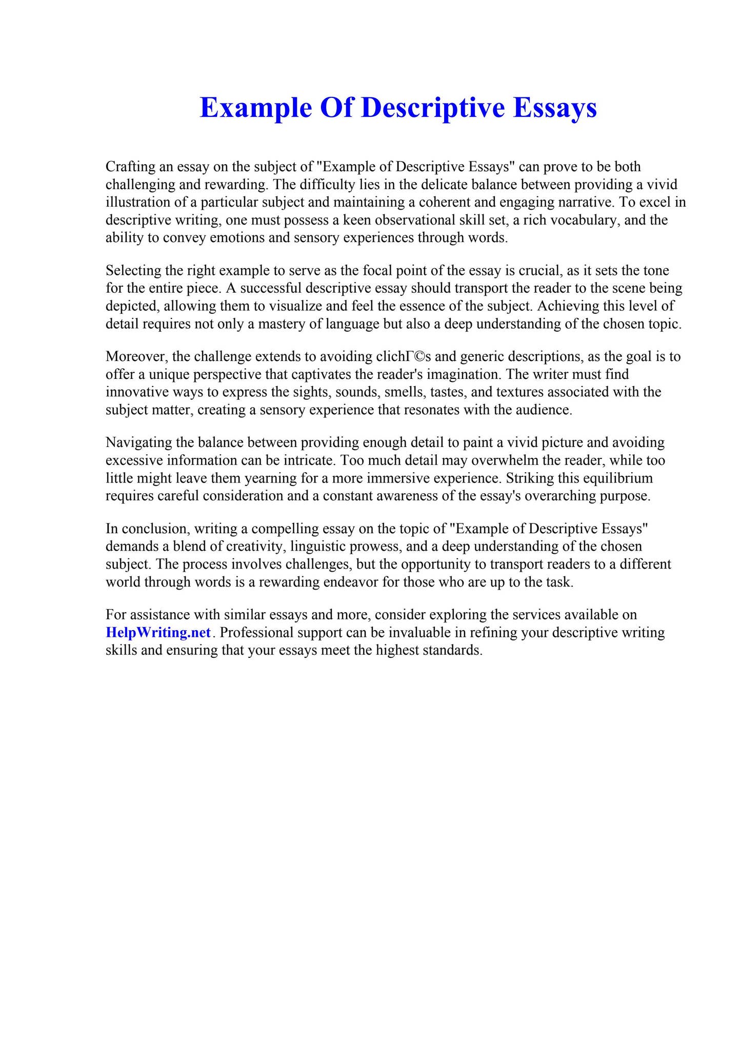 Example Of Descriptive Essays by How To Write An Abstract For Research ...