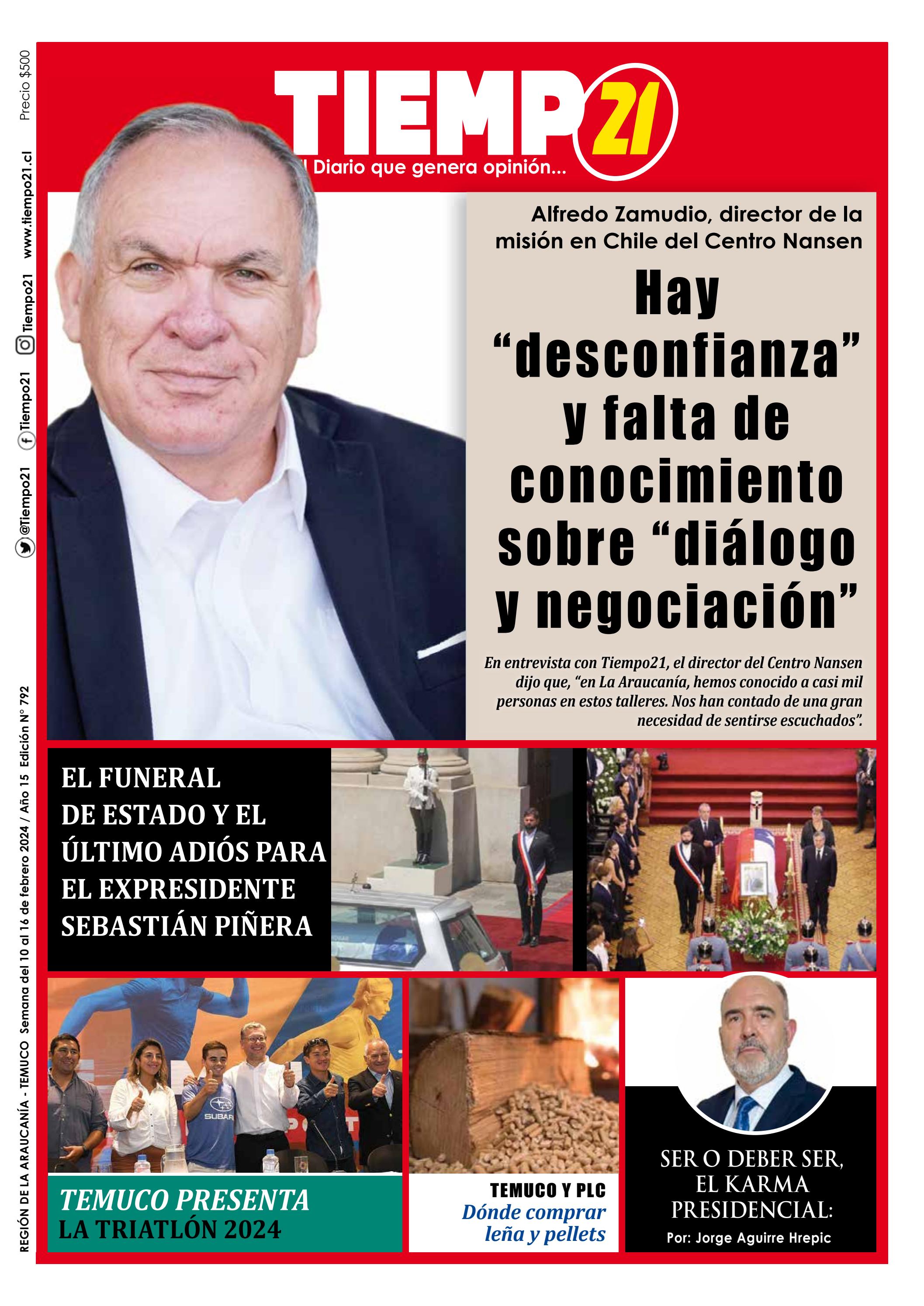 Edición N° 792 Alfredo Zamudio, hay desconfianza y falta de