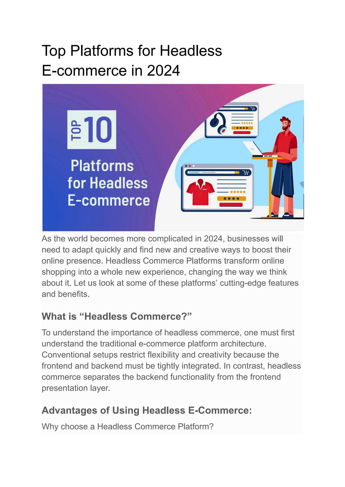Top Platforms for Headless E-commerce in 2024 by Saurabhneo1 - Issuu