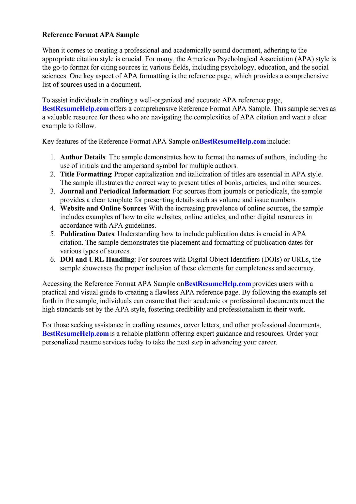 Reference Format Apa Sample by Kimberly Monroe - Issuu