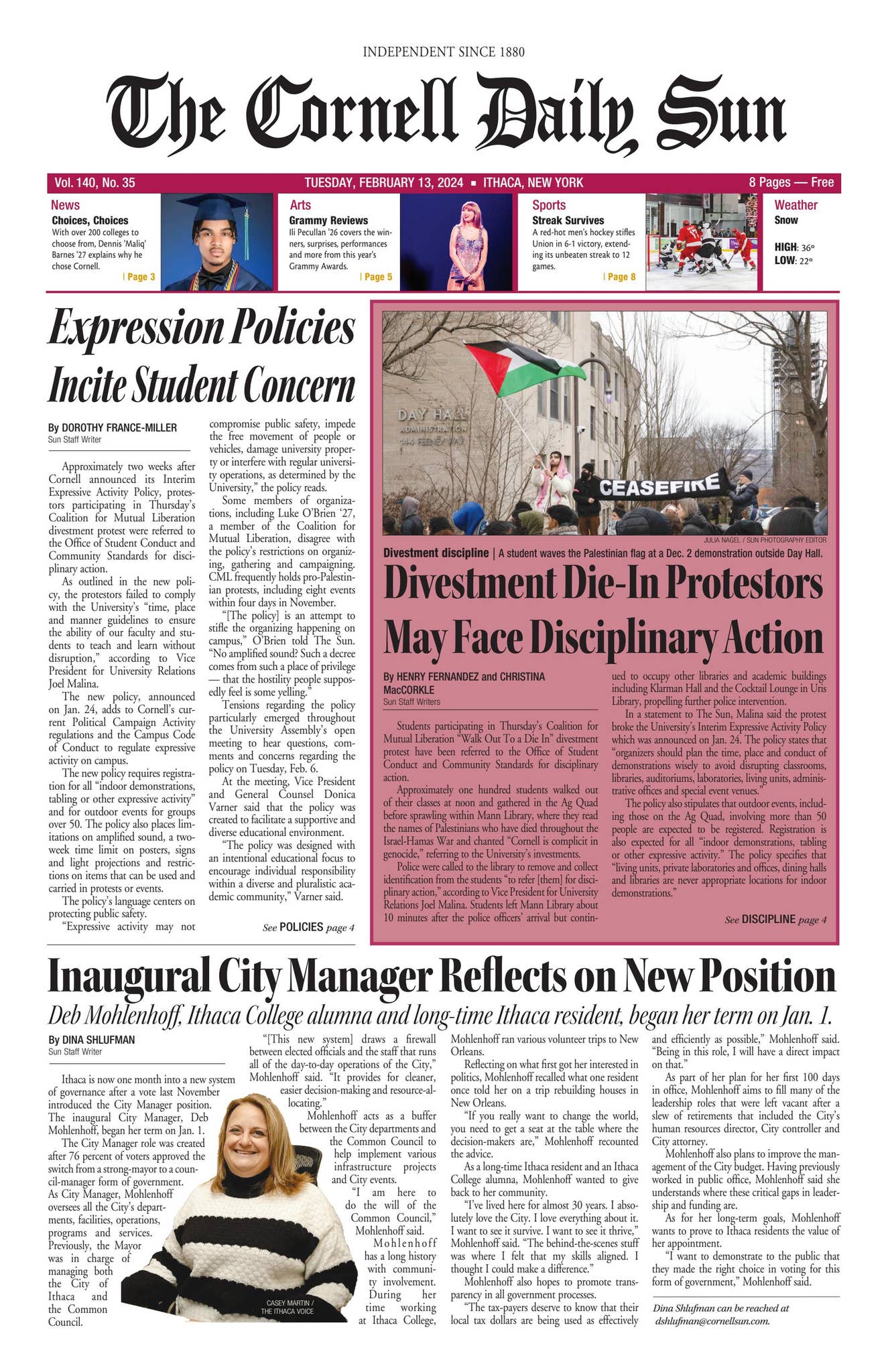 2-13-24 entire issue hi res by The Cornell Daily Sun - Issuu