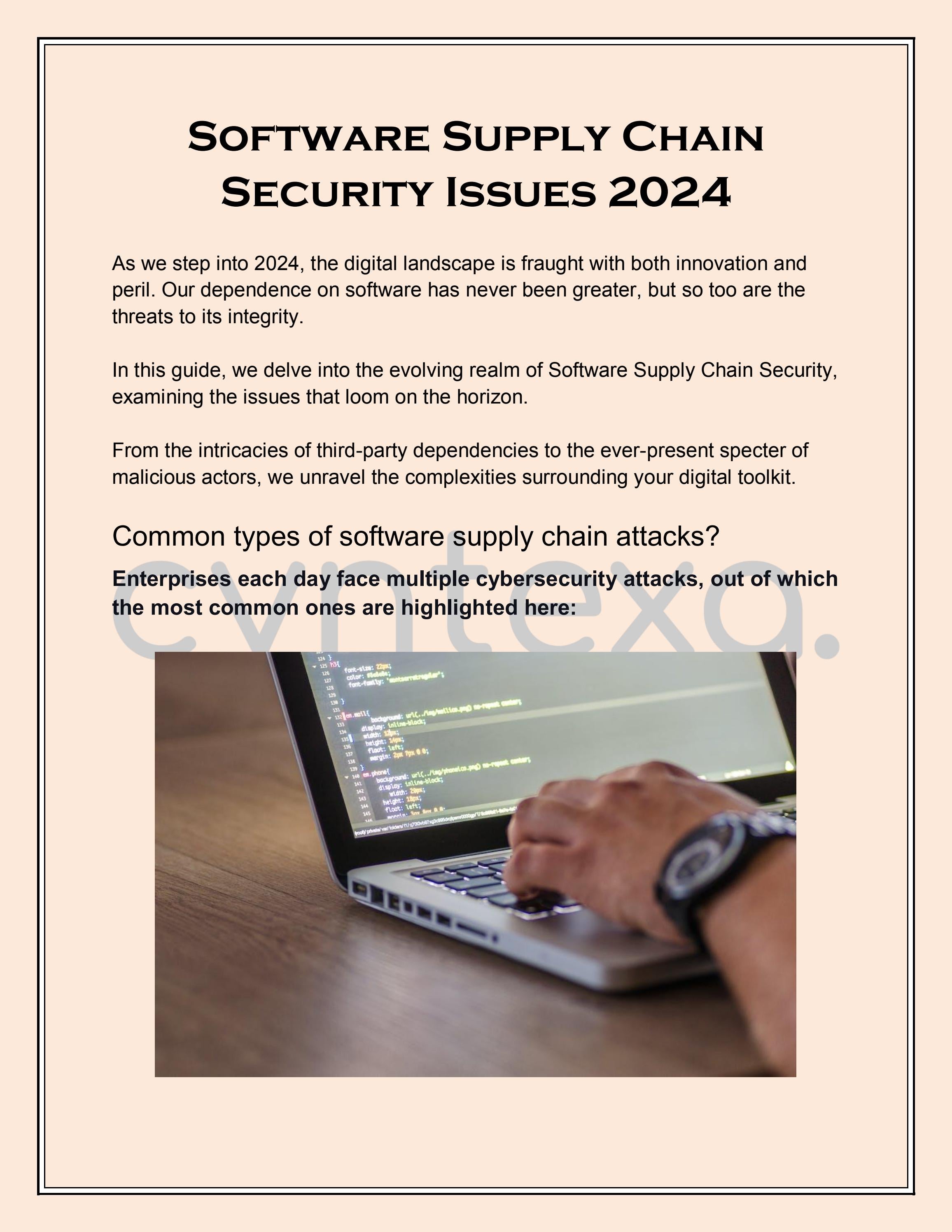 Software Supply Chain Security Issues 2024 By Cyntexa Labs Pvt Ltd Software Supply Chain Security Issues 2024 By Cyntexa Labs Pvt Ltd