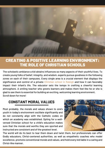 Creating a Positive Learning Environment: The Role of Christian Schools ...