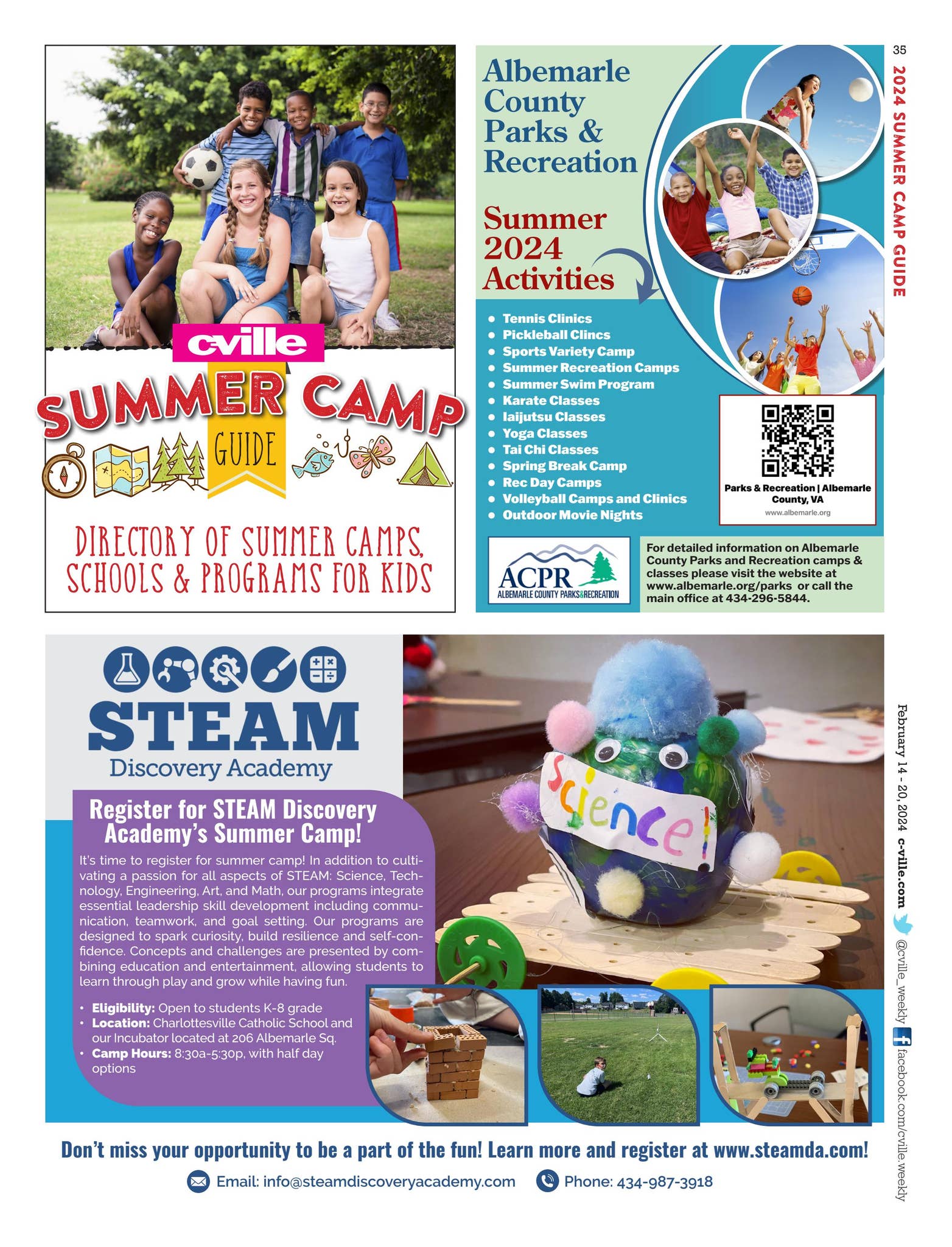 Summer Camp Guide | Feb. 2024 by C-VILLE Weekly - Issuu