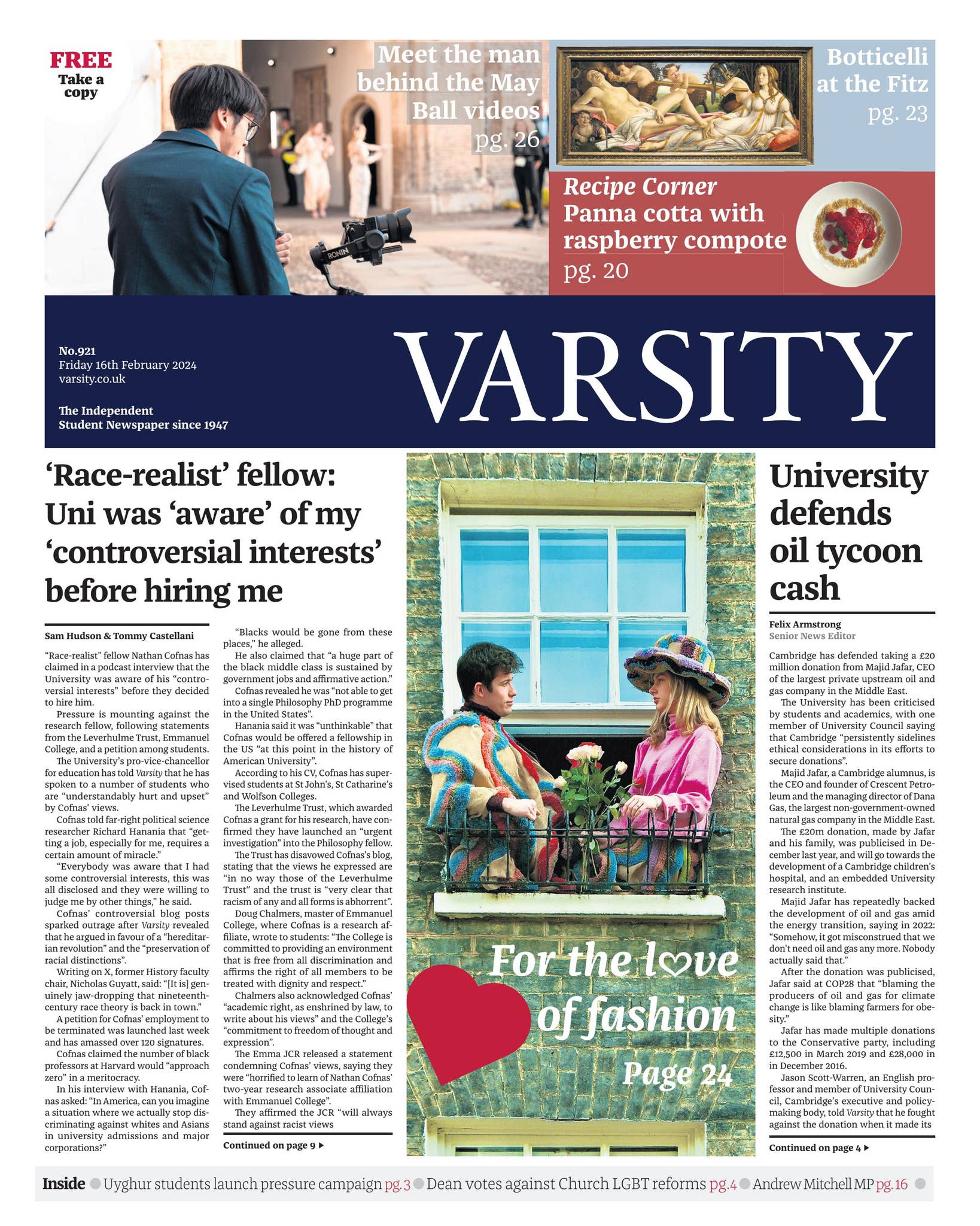 Varsity Issue 921 by Varsity Publications Ltd - Issuu