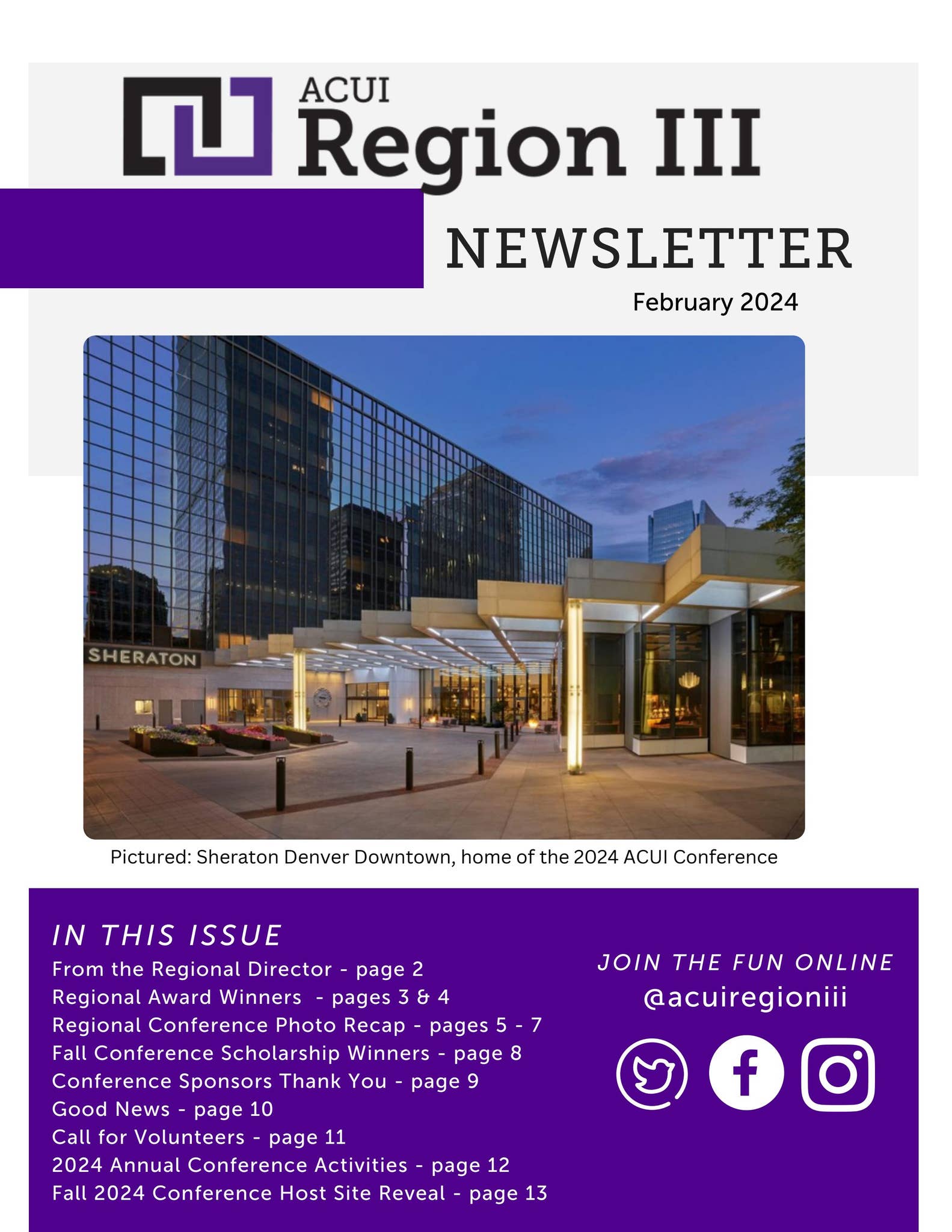 Acui Region III Newsletter: February 2024 by ACUI - Issuu