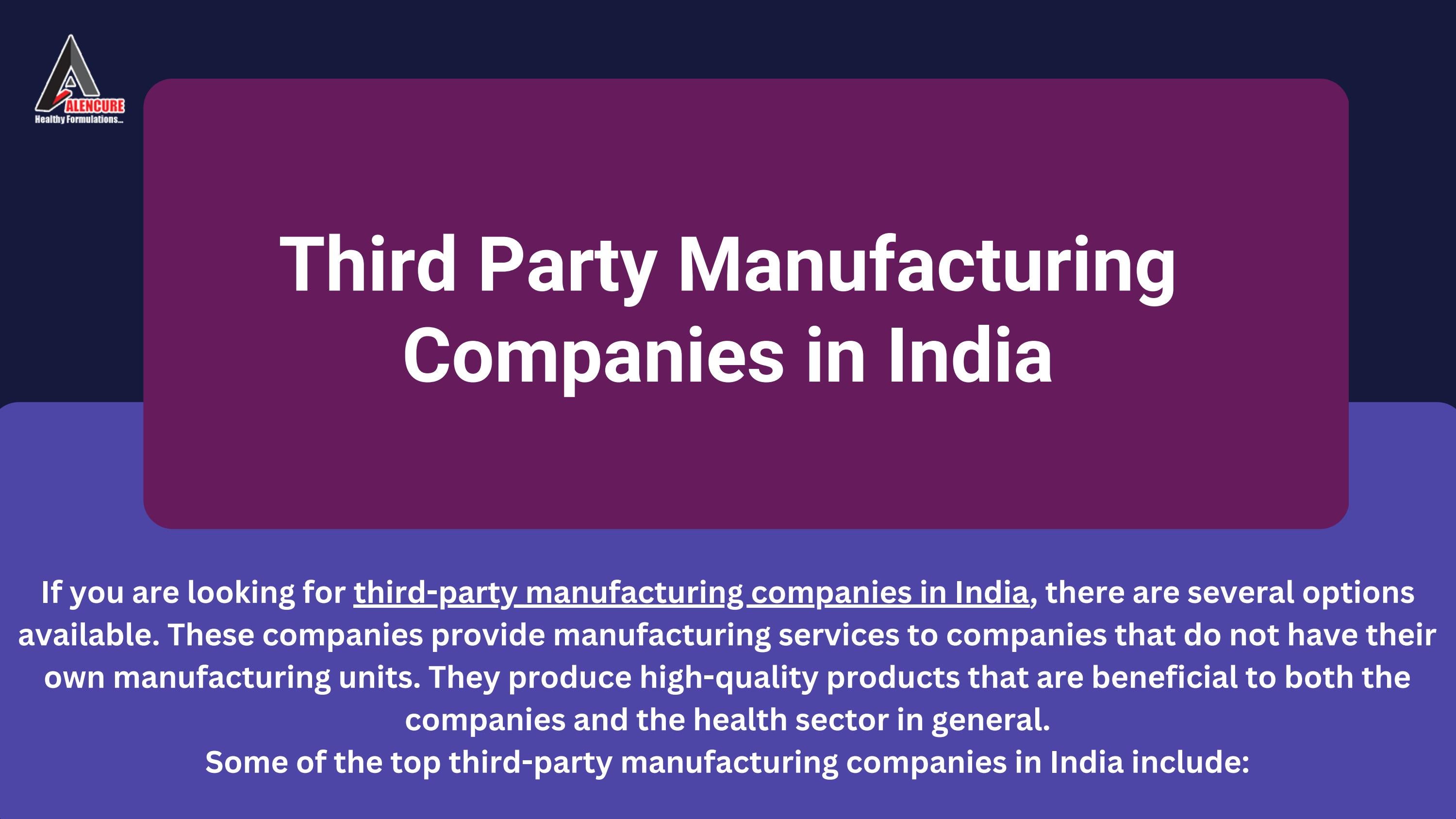 Third Party Manufacturing Companies in India by Alencure Biotech Issuu