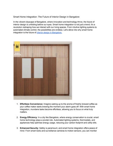 Smart Home Integration: The Future of Interior Design in Bangalore by ...