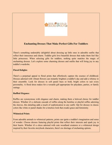 Enchanting Dresses That Make Perfect Gifts For Toddlers