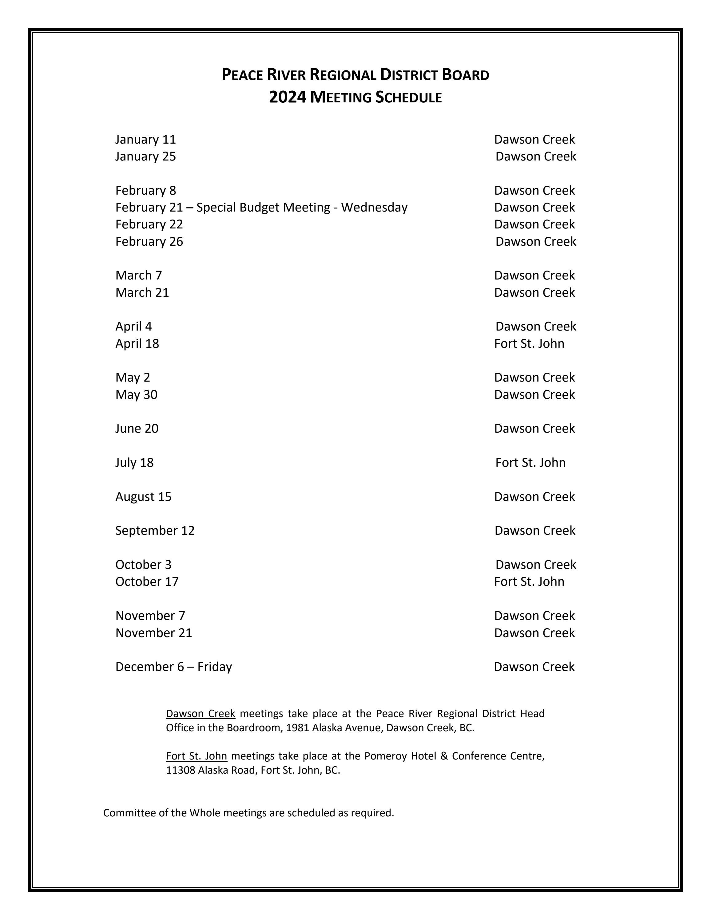 2024 Board Meeting Schedule by PRRDOfficial - Issuu