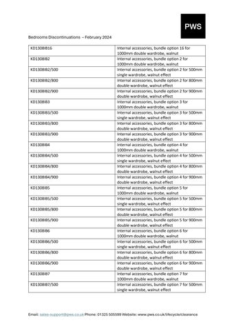 PWS Distributors Ltd 家具目录 · 卧室 discons 24 第 3 页