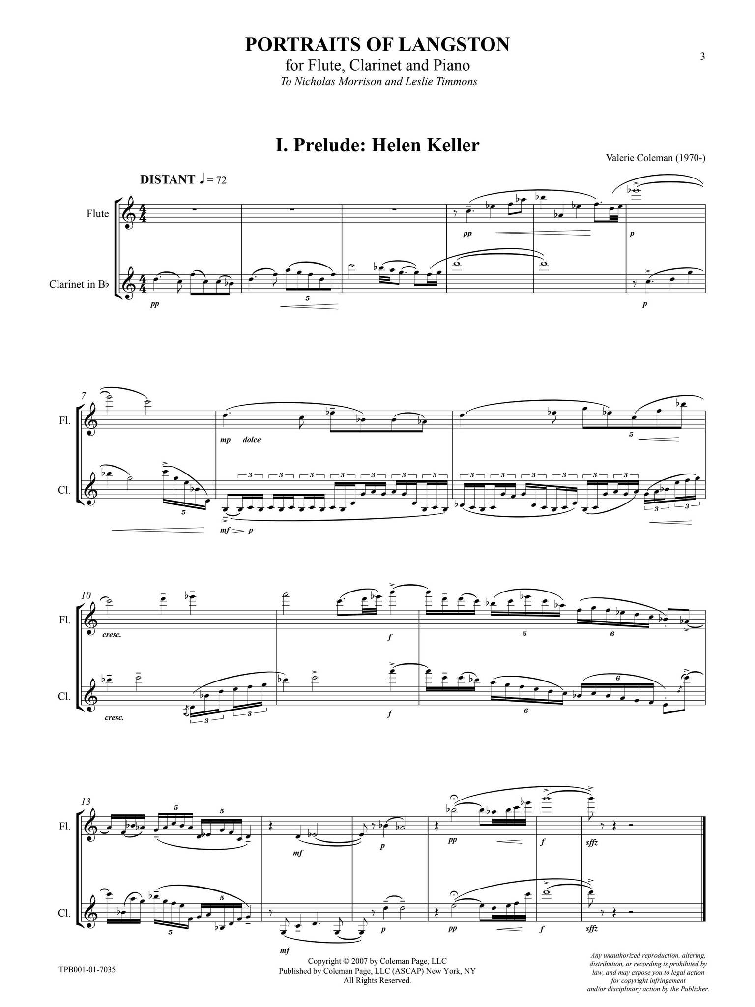 Portraits of Langston Score Preview by Vcolemanmusic - Issuu