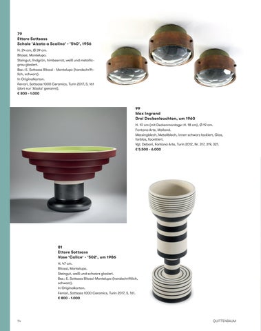 Quittenbaum Kunstauktionen GmbH 灯饰目录 · Auktionen 173 | Design - 穆拉诺玻璃 Glas - Kunst | Quittenbaum Kunstauktionen München 第 16 页