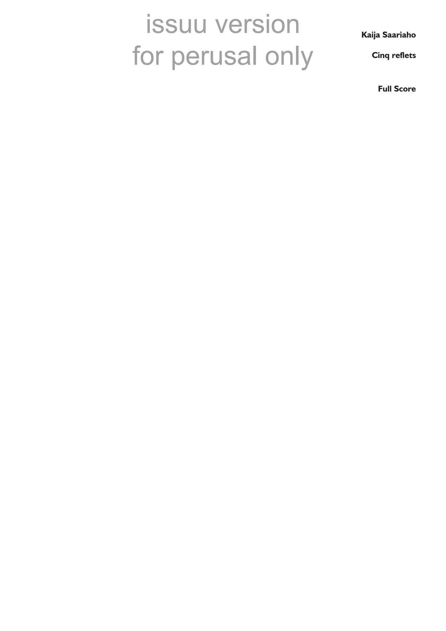 Saariaho CINQ REFLETS by ScoresOnDemand - Issuu