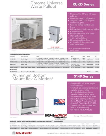 Rev-A-Shelf 家具目录 · 浴室柜 Solutions 第 13 页