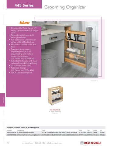 Rev-A-Shelf 家具目录 · 浴室柜 Solutions 第 24 页