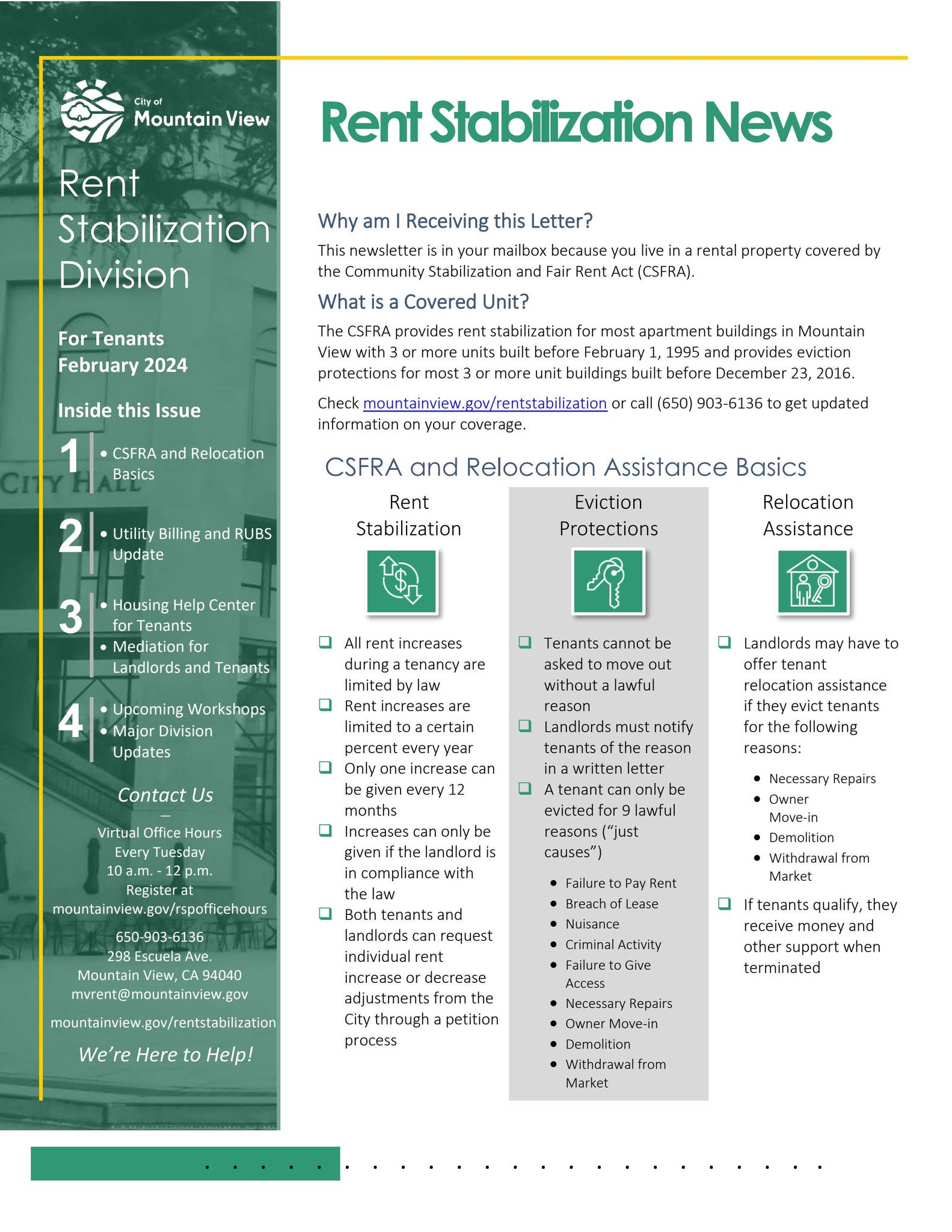 Winter Stabilization Plan Example Winter 2024 Rent Stabilization News for Tenants by City of Mountain ...