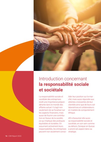 Sonepar Suisse 灯饰目录 · Sonepar I CSR-Report 2023 ( 法文 ) 第 16 页