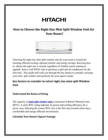 How to Choose the Right Size Mini Split Window Unit for Your Room? by ...