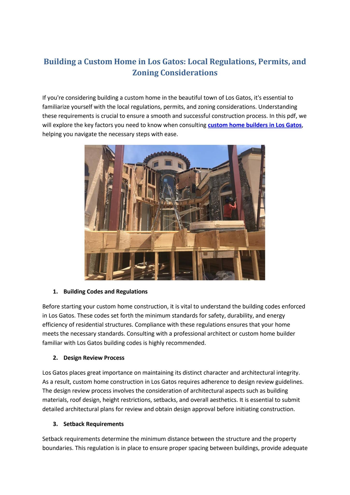 Building a Custom Home in Los Gatos: Local Regulations, Permits, and ...