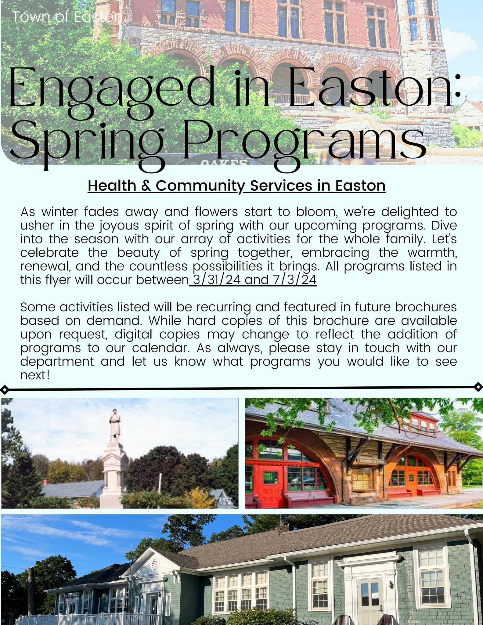 Spring Programs Brochure - 2024 by Easton Recreation - Issuu