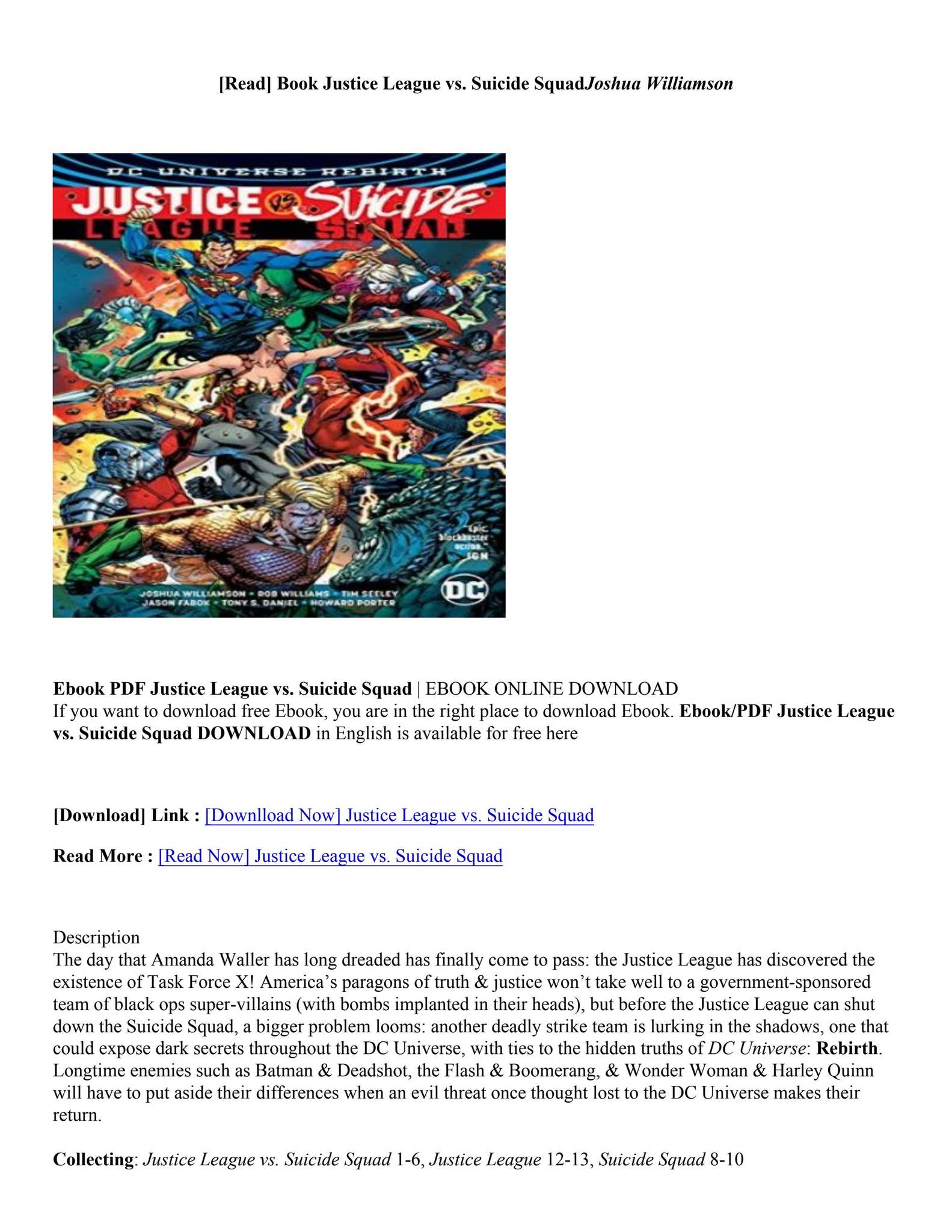 [PDF Download] Justice League vs. Suicide Squad By Joshua Williamson by ...