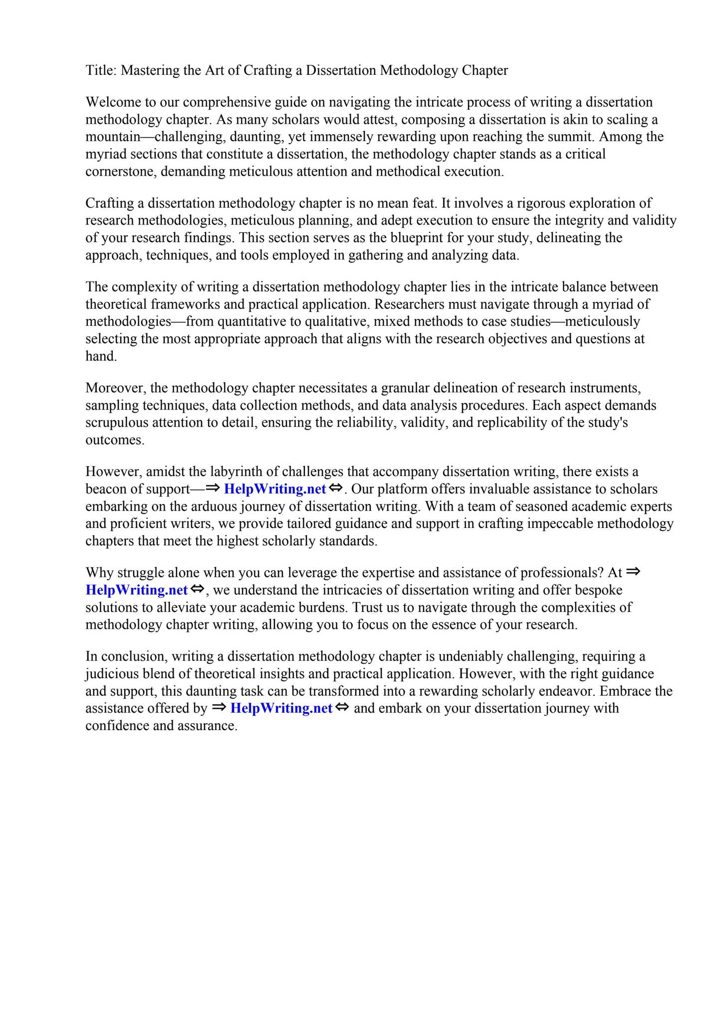How To Write A Dissertation Methodology Chapter by Tricia Williams - Issuu