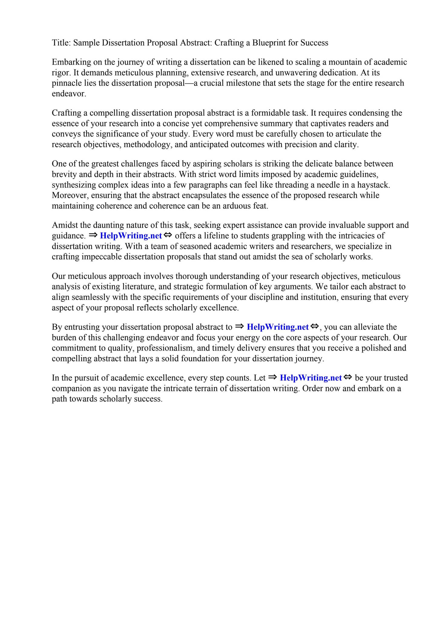 Sample Dissertation Proposal Abstract by Kristen Harris - Issuu