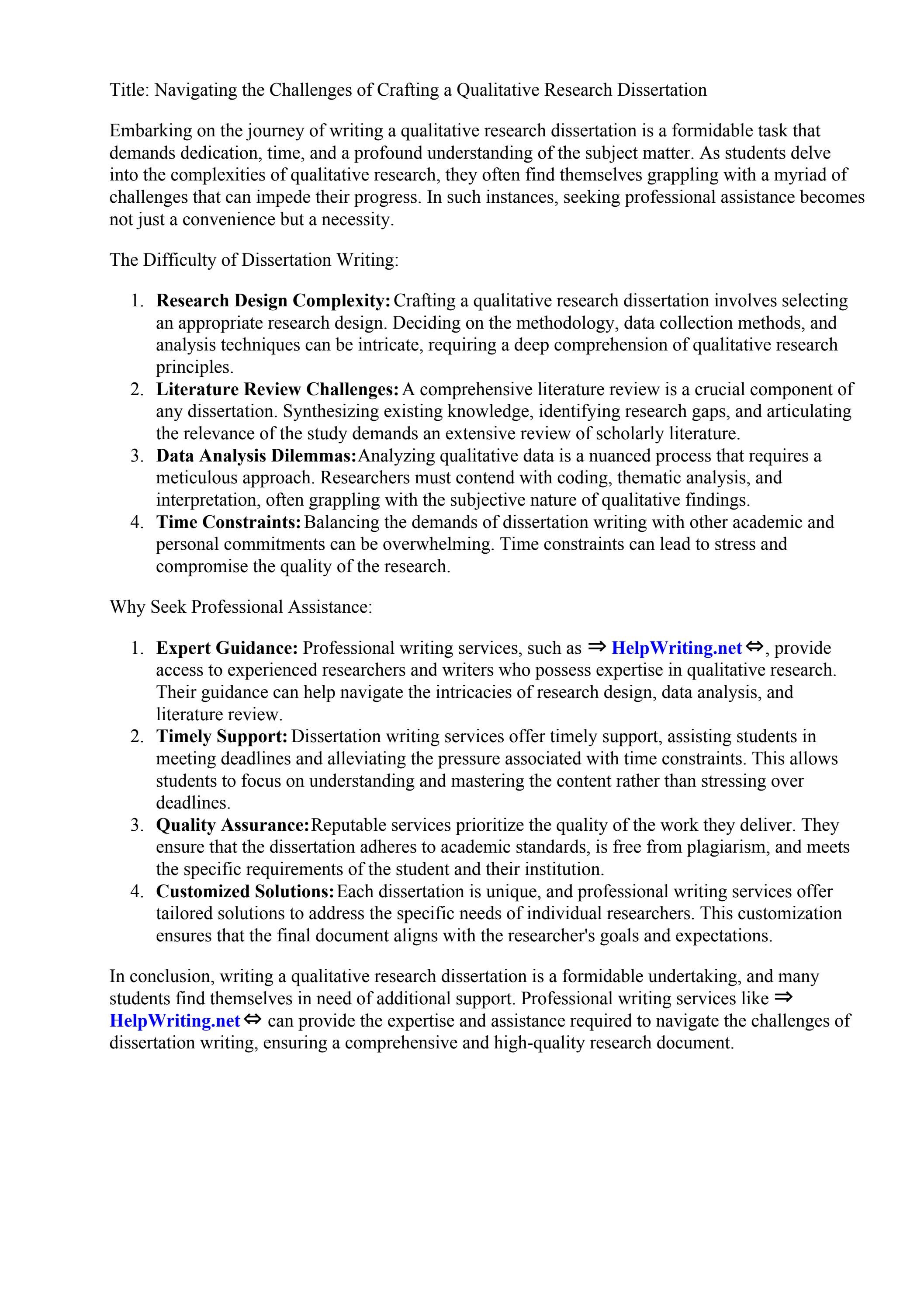 How To Write A Qualitative Research Dissertation by Sandy Martinez - Issuu