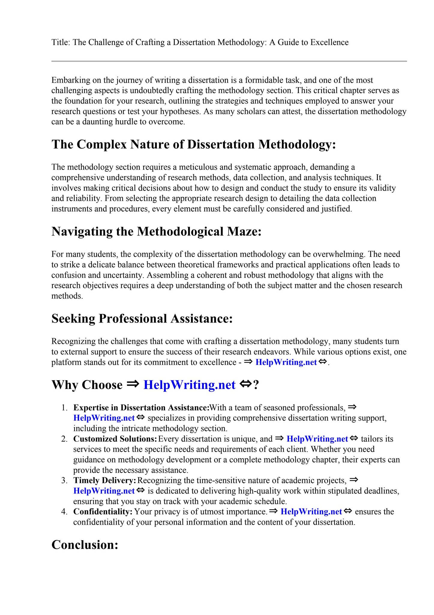 Example Of A Dissertation Methodology by Catherine Simmons - Issuu