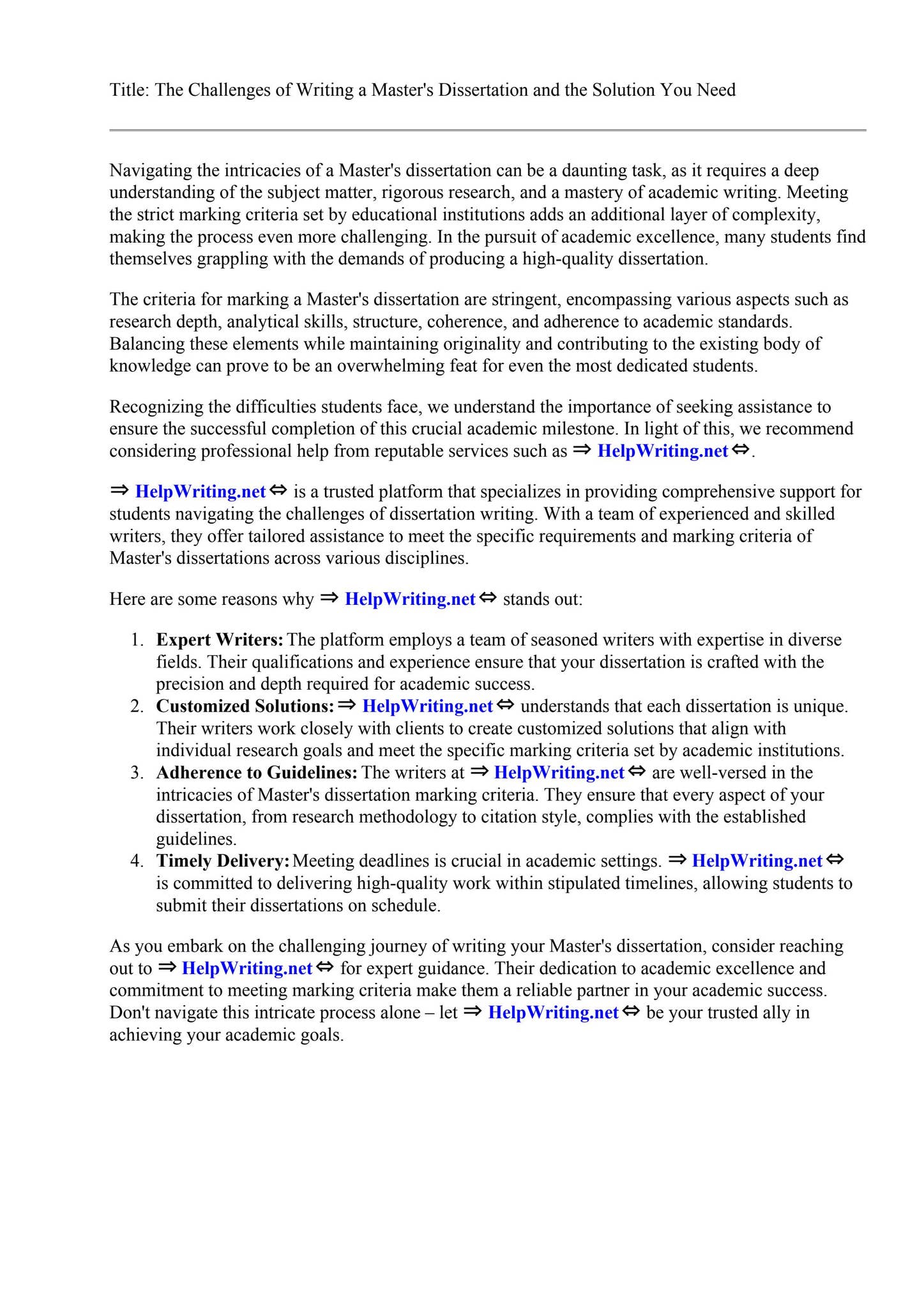 Dissertation Marking Example Masters Dissertation Marking Criteria by Cindy Bourque - Issuu