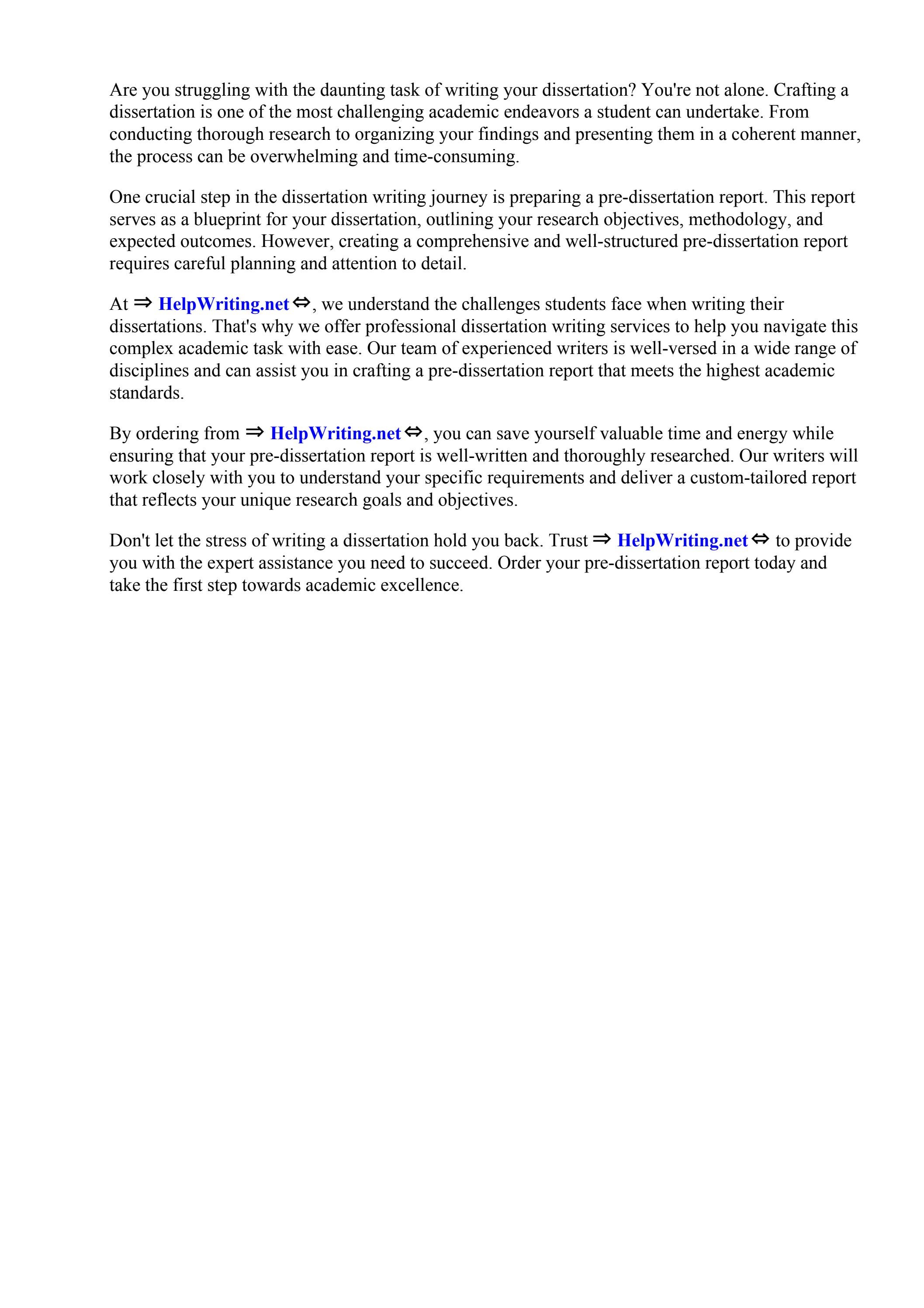 Pre Dissertation Report Format by Evelyn Phillips - Issuu